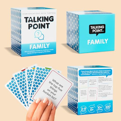 Family Conversation Cards for Kids & Adults, Dinner Table Questions Game for Connection, Communication & Quality Time Activities