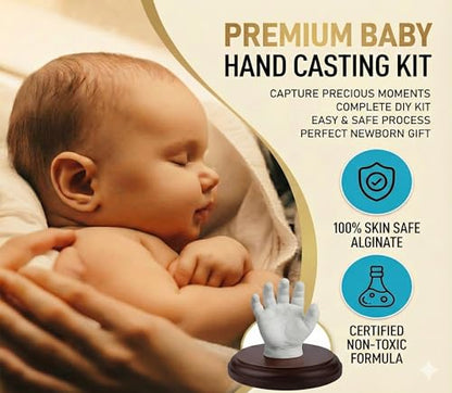 Hand Casting Kit for Couples & Family with Mounting Plaque, DIY Keepsake Sculpture for Anniversary, Wedding & Home Memory Display