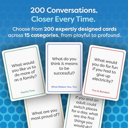 Family Conversation Cards for Kids & Adults, Dinner Table Questions Game for Connection, Communication & Quality Time Activities