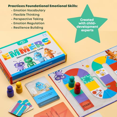 Emotion Regulation & Empathy Board Game for Kids, Social Emotional Learning (SEL) Family & Therapy Game Ages 4+