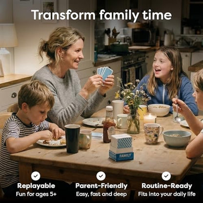 Family Conversation Cards for Kids & Adults, Dinner Table Questions Game for Connection, Communication & Quality Time Activities
