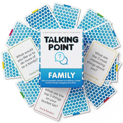 Family Conversation Cards for Kids & Adults, Dinner Table Questions Game for Connection, Communication & Quality Time Activities