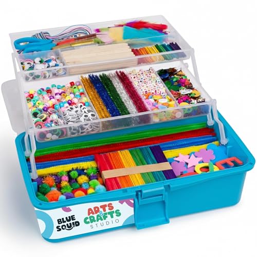 Arts & Crafts Supply Box, 2800+ Pieces Deluxe Creative DIY Craft Kit with Storage Drawers for Kids Ages 4–12