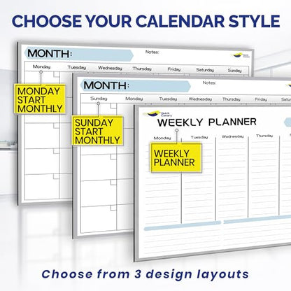 Magnetic Dry Erase Fridge Calendar, 17x12” Monthly Whiteboard Planner with Markers & Eraser for Family Scheduling and Organization
