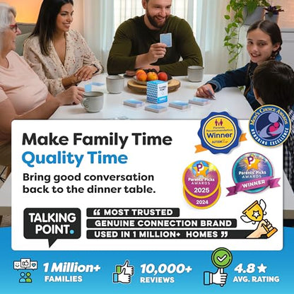 Family Conversation Cards for Kids & Adults, Dinner Table Questions Game for Connection, Communication & Quality Time Activities