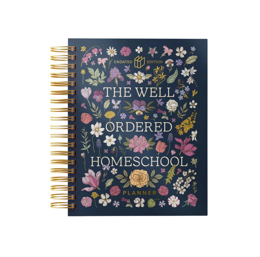 Homeschool Planner, Undated Weekly & Monthly Academic Organizer for Up to 5 Children, Habit & Goal Tracking Spiral-Bound Journal