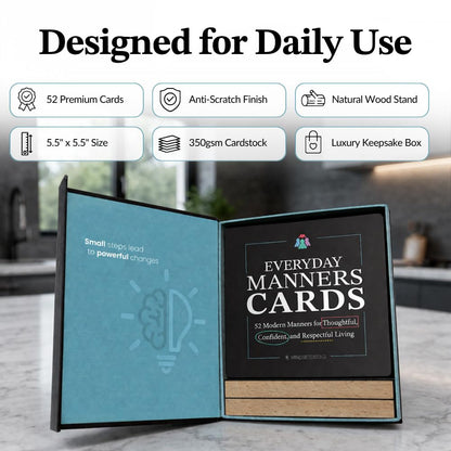 Everyday Manners Cards for Kids & Teens, Social Skills, Respect & Kindness Habits, Confidence Building Lessons