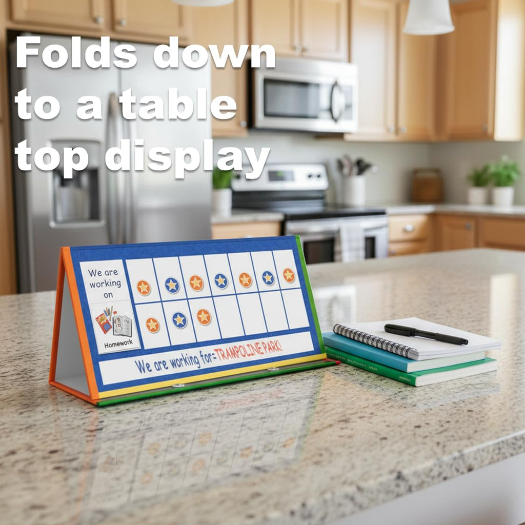 Magnetic Visual Schedule Board for Kids, Daily Routine & Reward Chart System with Dry Erase Planner for Home & Classroom