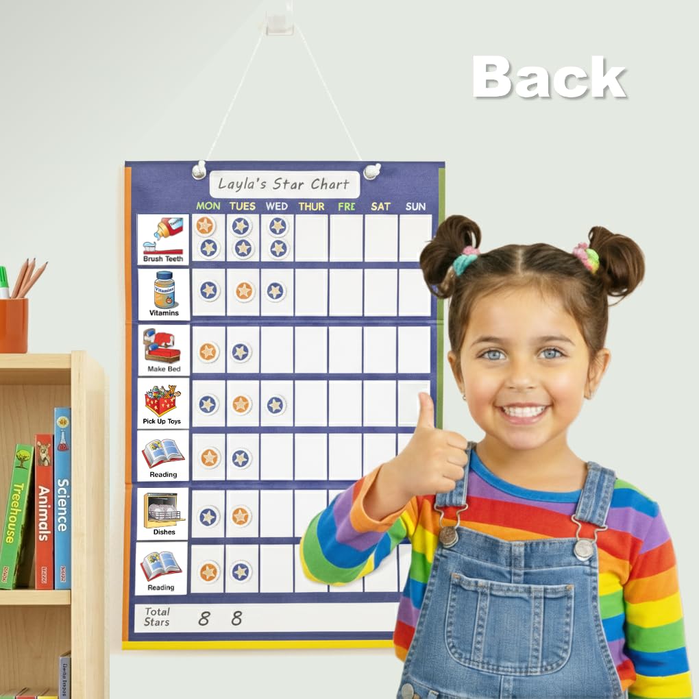 Magnetic Visual Schedule Board for Kids, Daily Routine & Reward Chart System with Dry Erase Planner for Home & Classroom
