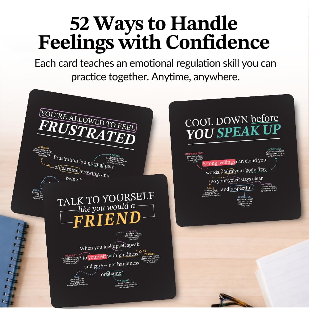 Emotional Coping Skills Cards for Kids Teens Adults, 52 Habits