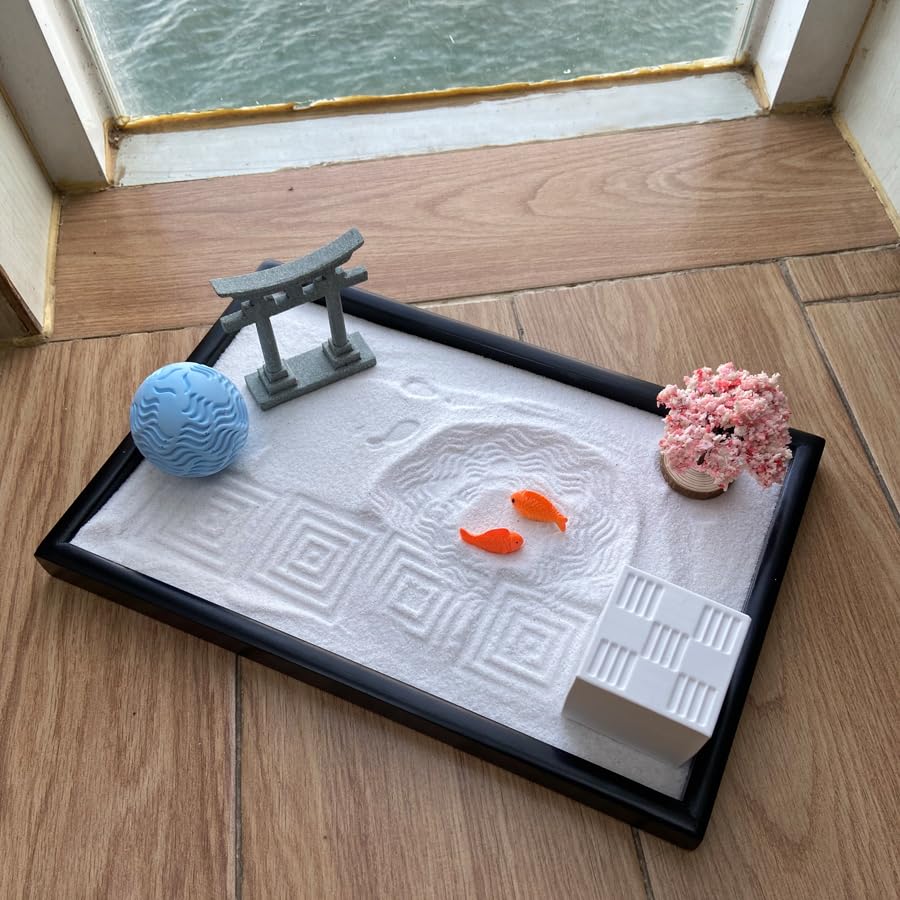 AOVOA Zen Garden for Desk, Zen Meditation Gift with Spheres