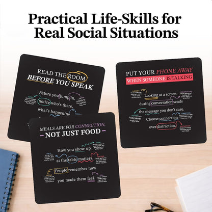 Everyday Manners Cards for Kids & Teens, Social Skills, Respect & Kindness Habits, Confidence Building Lessons