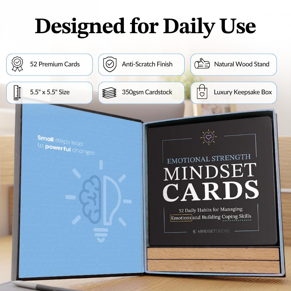 Emotional Coping Skills Cards for Kids Teens Adults, 52 Habits