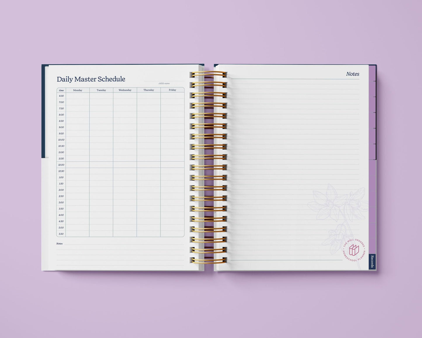 Homeschool Planner, Undated Weekly & Monthly Academic Organizer for Up to 5 Children, Habit & Goal Tracking Spiral-Bound Journal