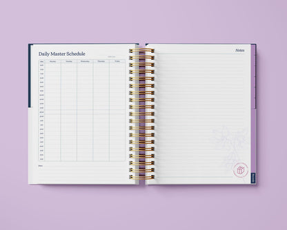 Homeschool Planner, Undated Weekly & Monthly Academic Organizer for Up to 5 Children, Habit & Goal Tracking Spiral-Bound Journal