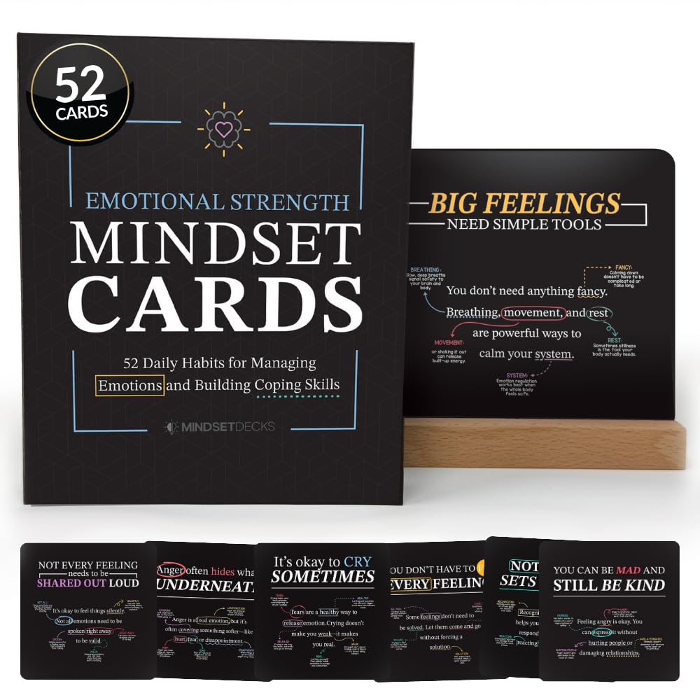 Emotional Coping Skills Cards for Kids Teens Adults, 52 Habits