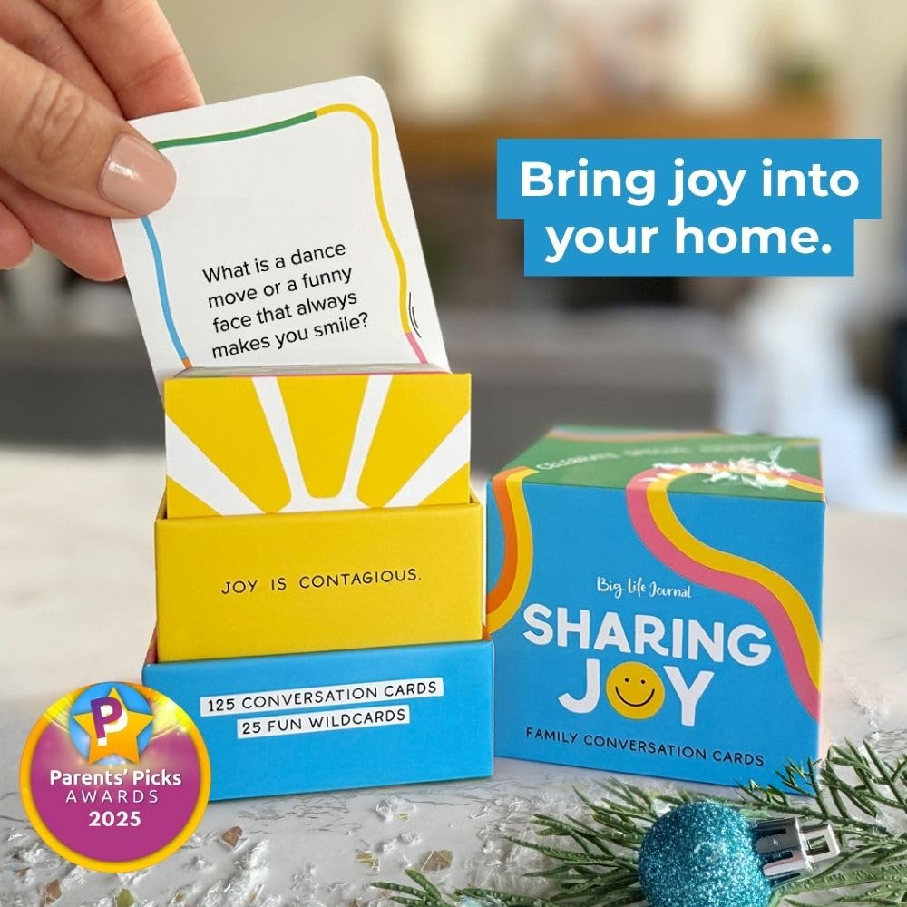 Big Life Journal Conversation Cards for Families, Joy, Gratitude & Meaningful Conversations Prompts for Kids, Parents & Family Connection Activities