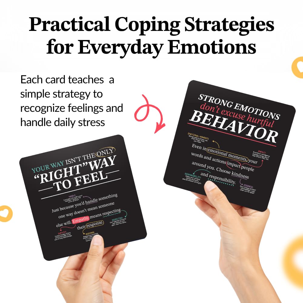 Emotional Coping Skills Cards for Kids Teens Adults, 52 Habits