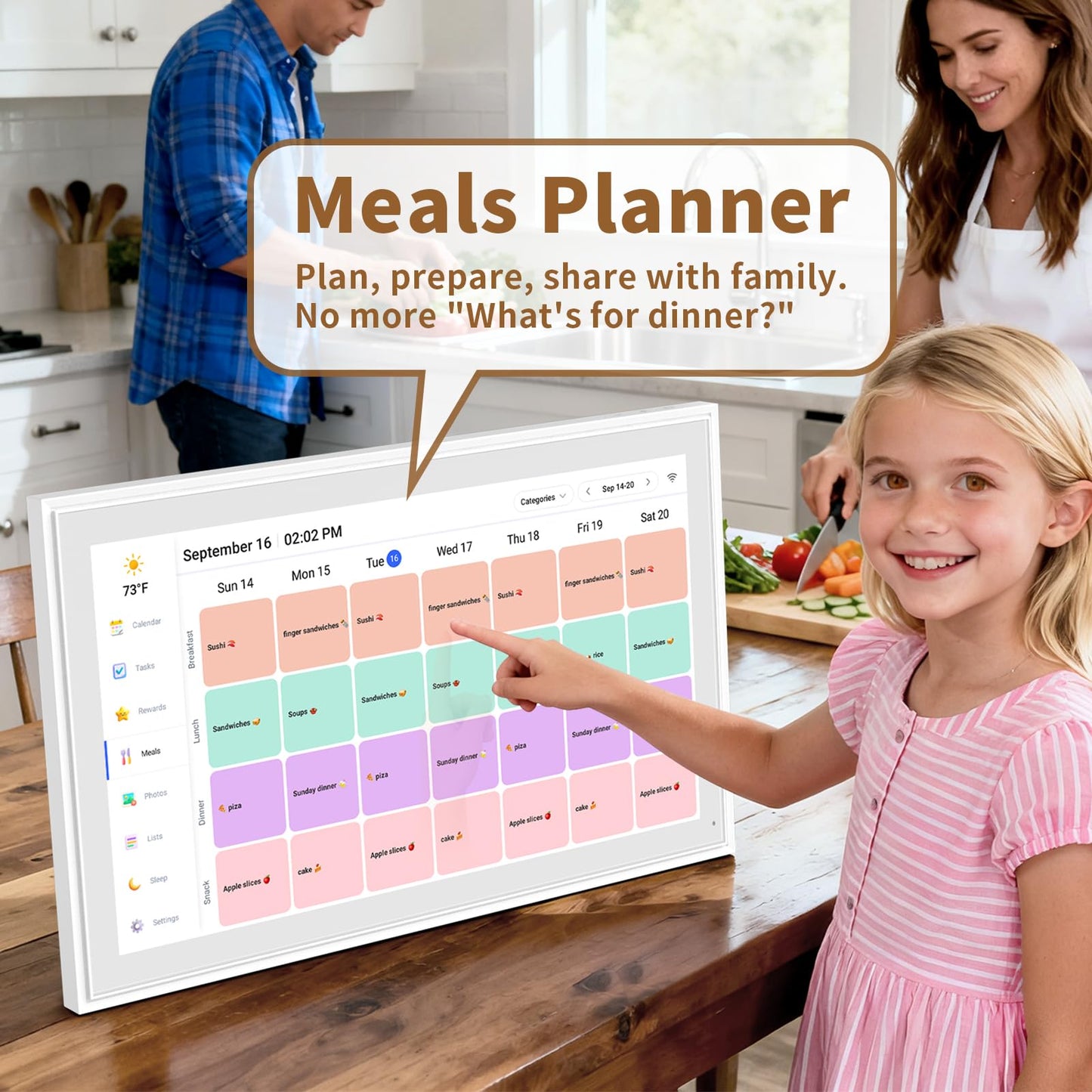 21.5inch Digital Calendar, Smart Electronic Calendar&Chore Chart