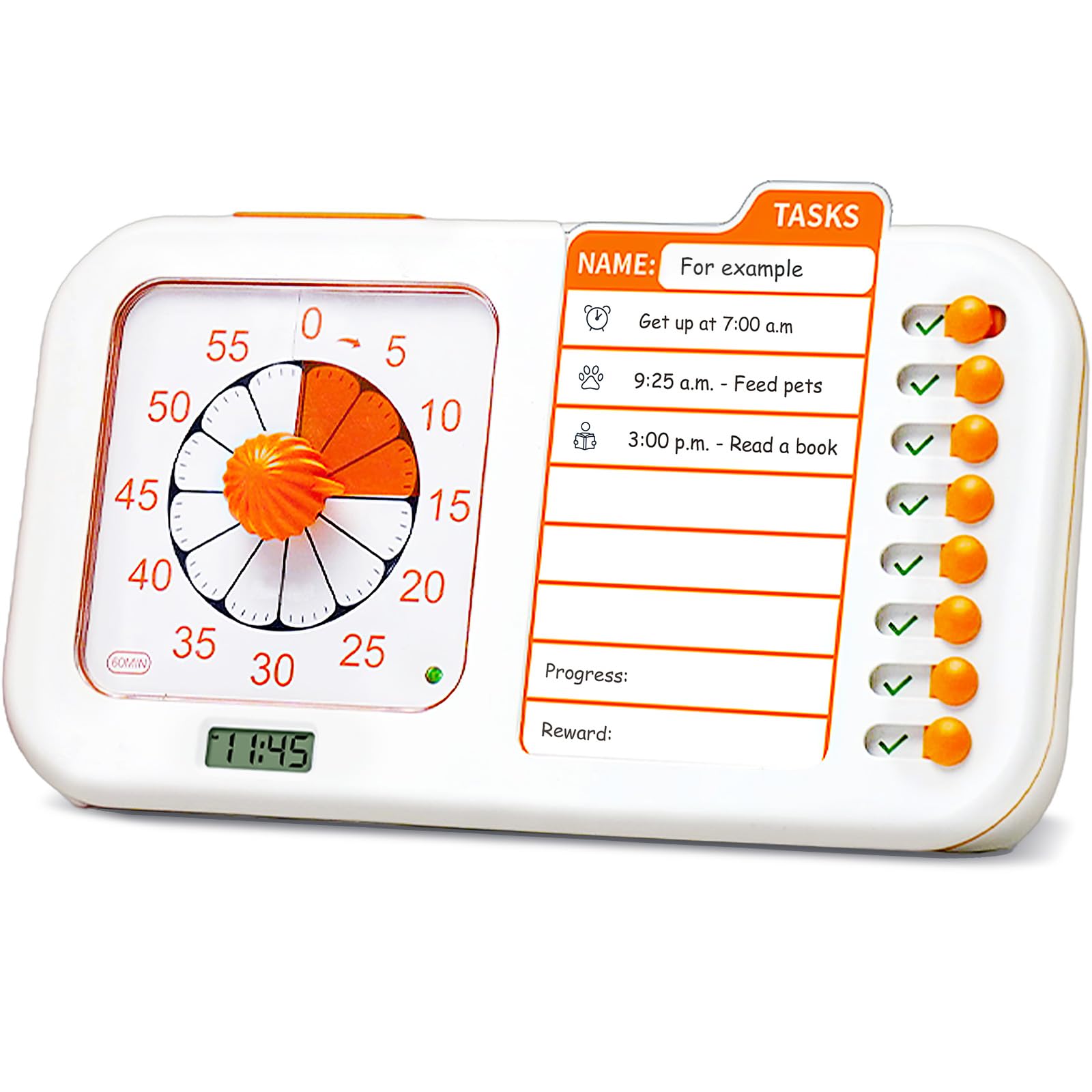 3-in-1 Visual ADHD Timer with Task Board & Chore Planner for All Ages