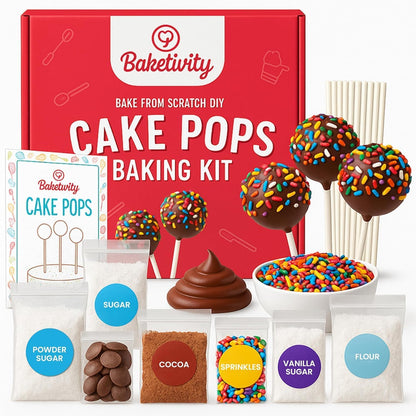 BAKETIVITY Kids Baking DIY Activity Kit - Bake Delicious Vanilla Cake Pops