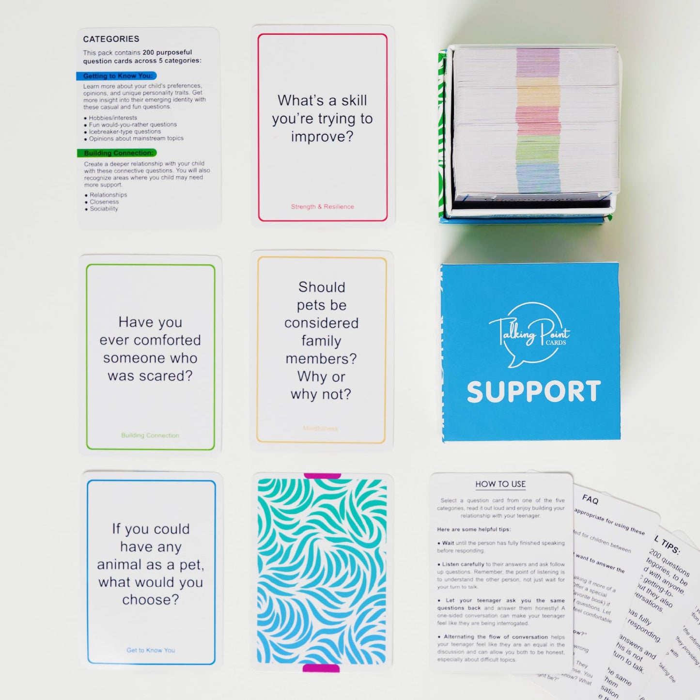 200 Conversation Starter Cards for Therapy, Counseling & Family Connection
