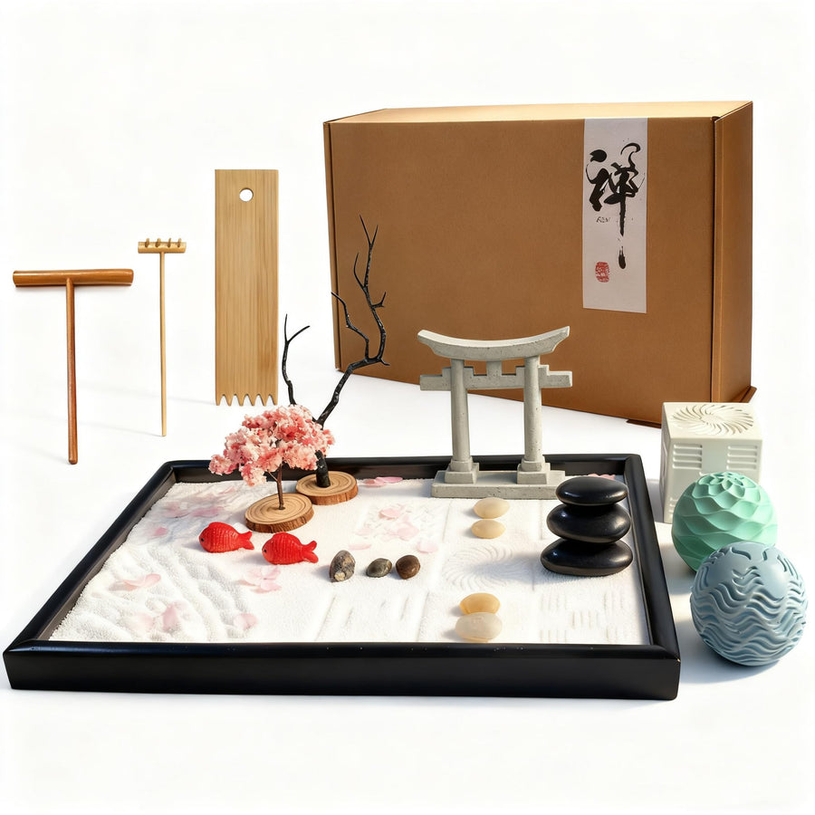 AOVOA Zen Garden for Desk, Zen Meditation Gift with Spheres
