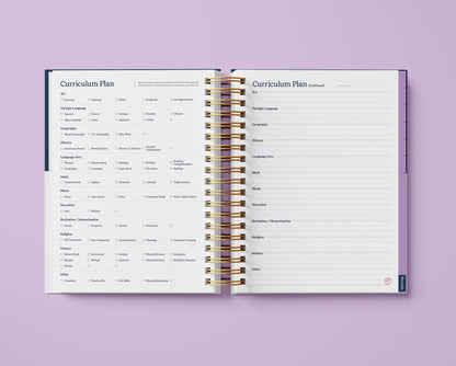 Homeschool Planner, Undated Weekly & Monthly Academic Organizer for Up to 5 Children, Habit & Goal Tracking Spiral-Bound Journal