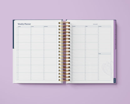 Homeschool Planner, Undated Weekly & Monthly Academic Organizer for Up to 5 Children, Habit & Goal Tracking Spiral-Bound Journal