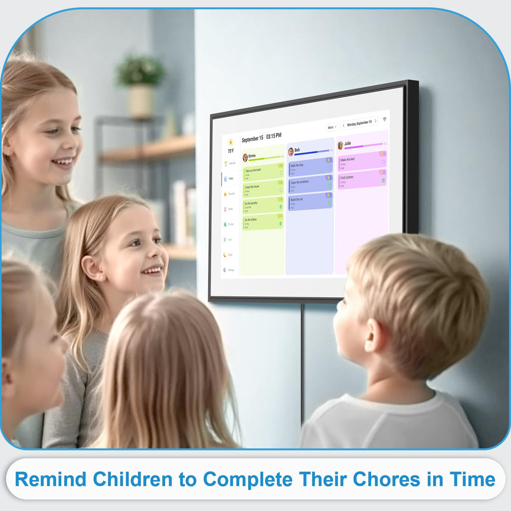Smart Digital Calendar Wall Planner with Touchscreen, Electronic Chore & Monthly Weekly Schedule Board (1920×1080)