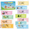 Phonics Flash Cards Word Family Build Book, 40 Read and Rhyme Flip Books Learn to Read Sight Words Flash Cards Kindergarten Reading Games for Kids Ages 4-8 1st 2nd 3rd Learning Activity