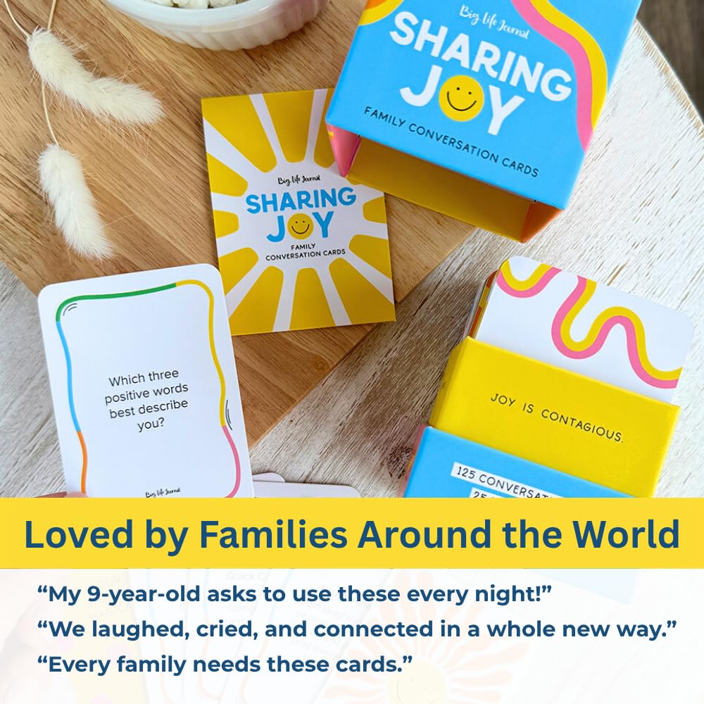 Big Life Journal Conversation Cards for Families, Joy, Gratitude & Meaningful Conversations Prompts for Kids, Parents & Family Connection Activities