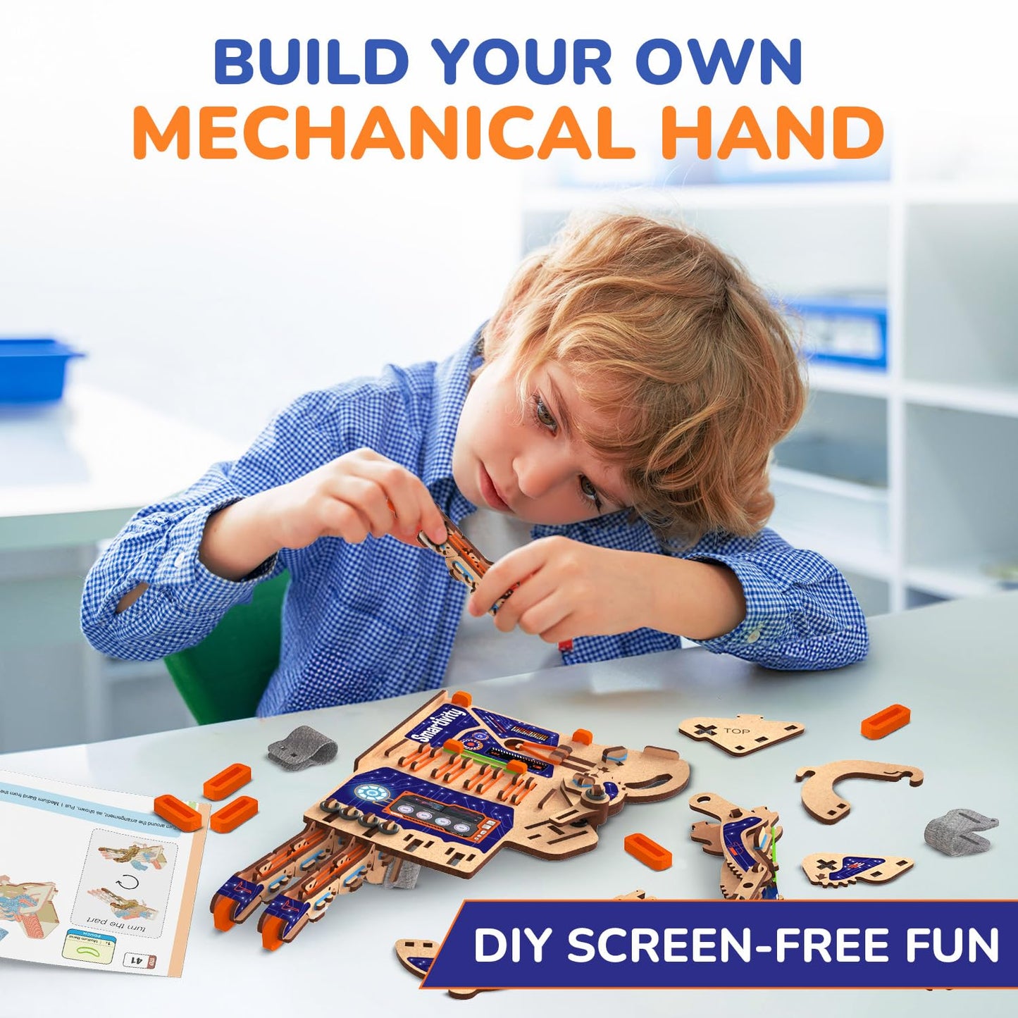 DIY Robotic Mechanical Hand STEM Engineering Kit for Kids Ages 8–14