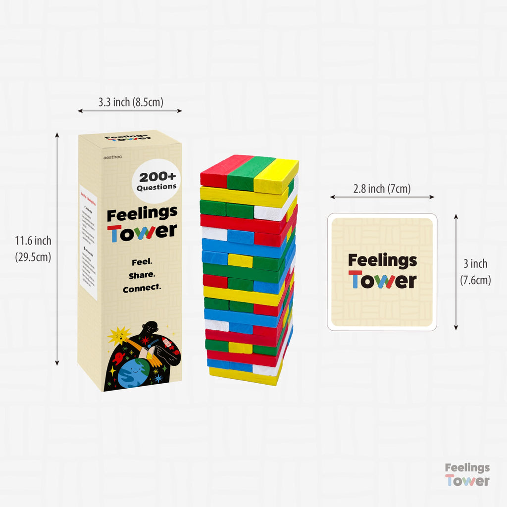 Emotion Regulation Therapy Stacking Blocks Game for Kids & Teens, CBT Cards Social Skills Set