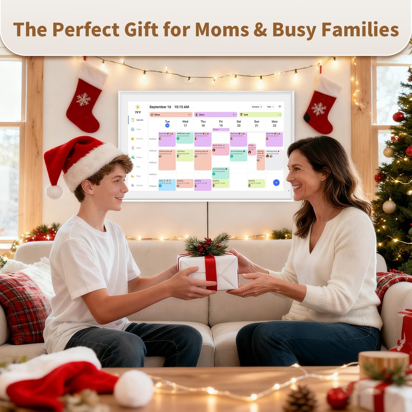 21.5inch Digital Calendar, Smart Electronic Calendar&Chore Chart