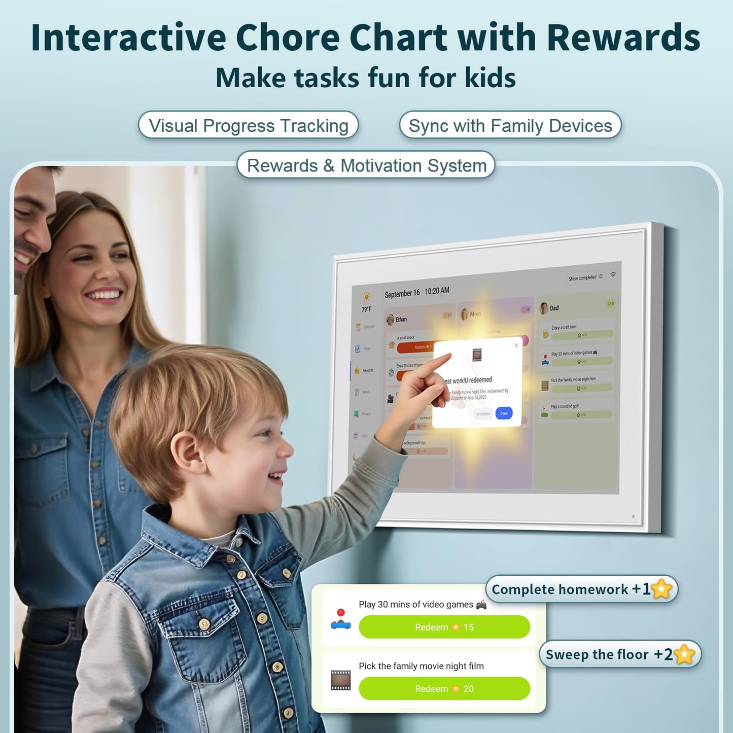 Digital Calendar, Smart Electronic Calendar&Chore Chart