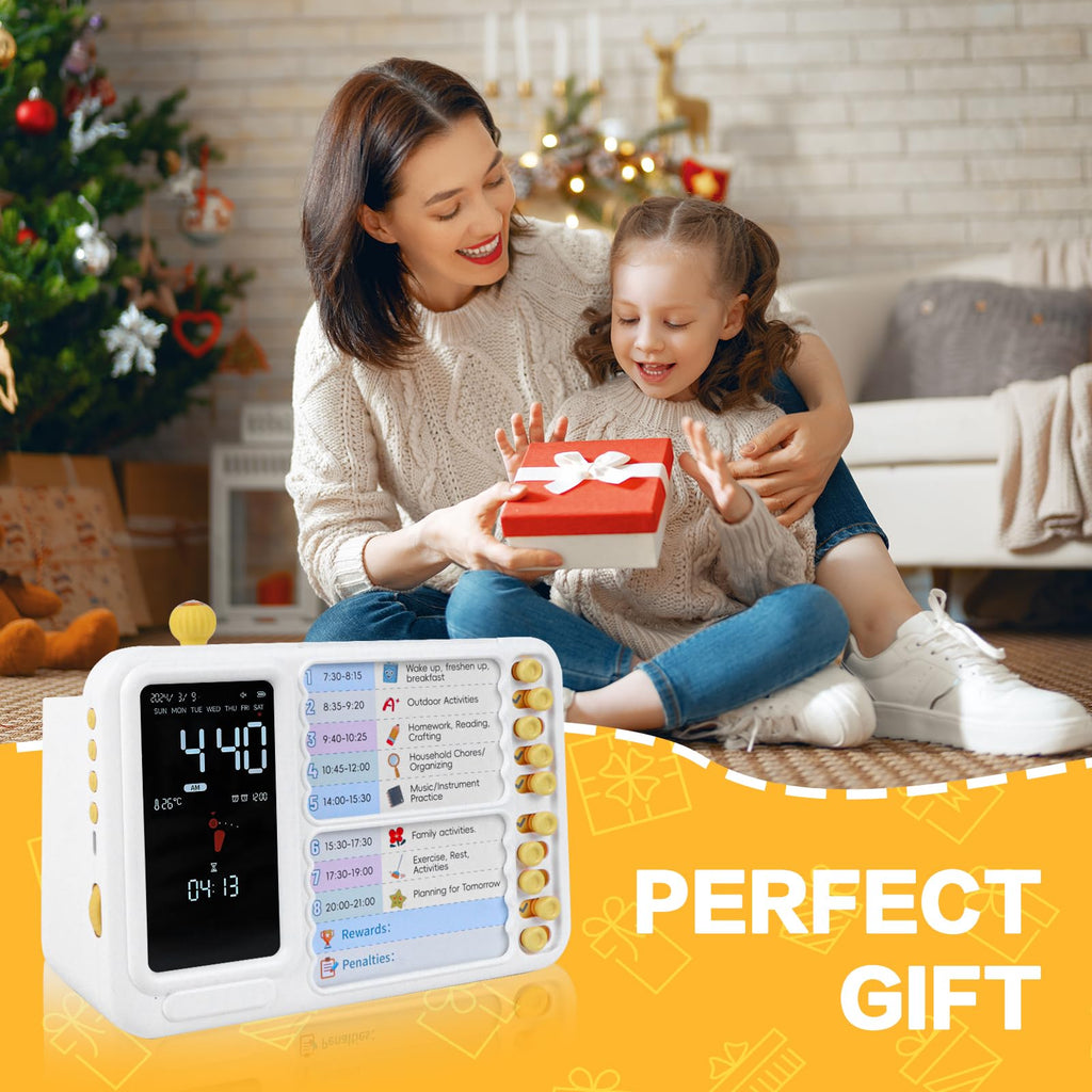 12/24 Hour Switching Visual Timer & Task Management Tool for Kids, ADHD & Autism Self-Regulation Support with 99-Minute Countdown