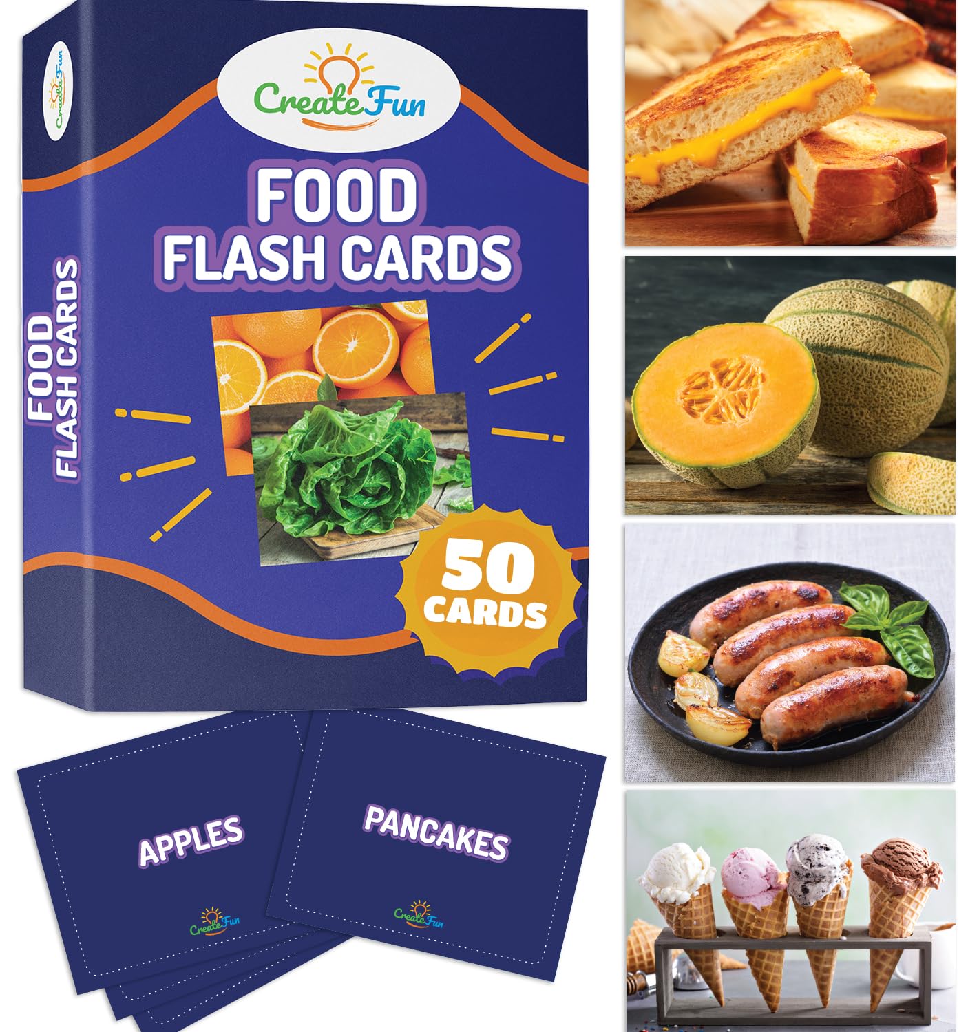 Noun Vocabulary Flash Cards for Kids, ESL Speech Therapy & Preschool Learning Set (300 Photo Cards)