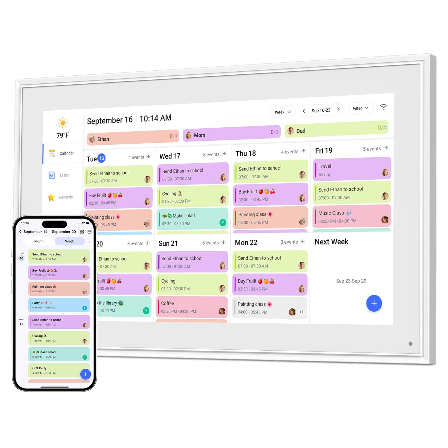 Digital Calendar, Smart Electronic Calendar&Chore Chart