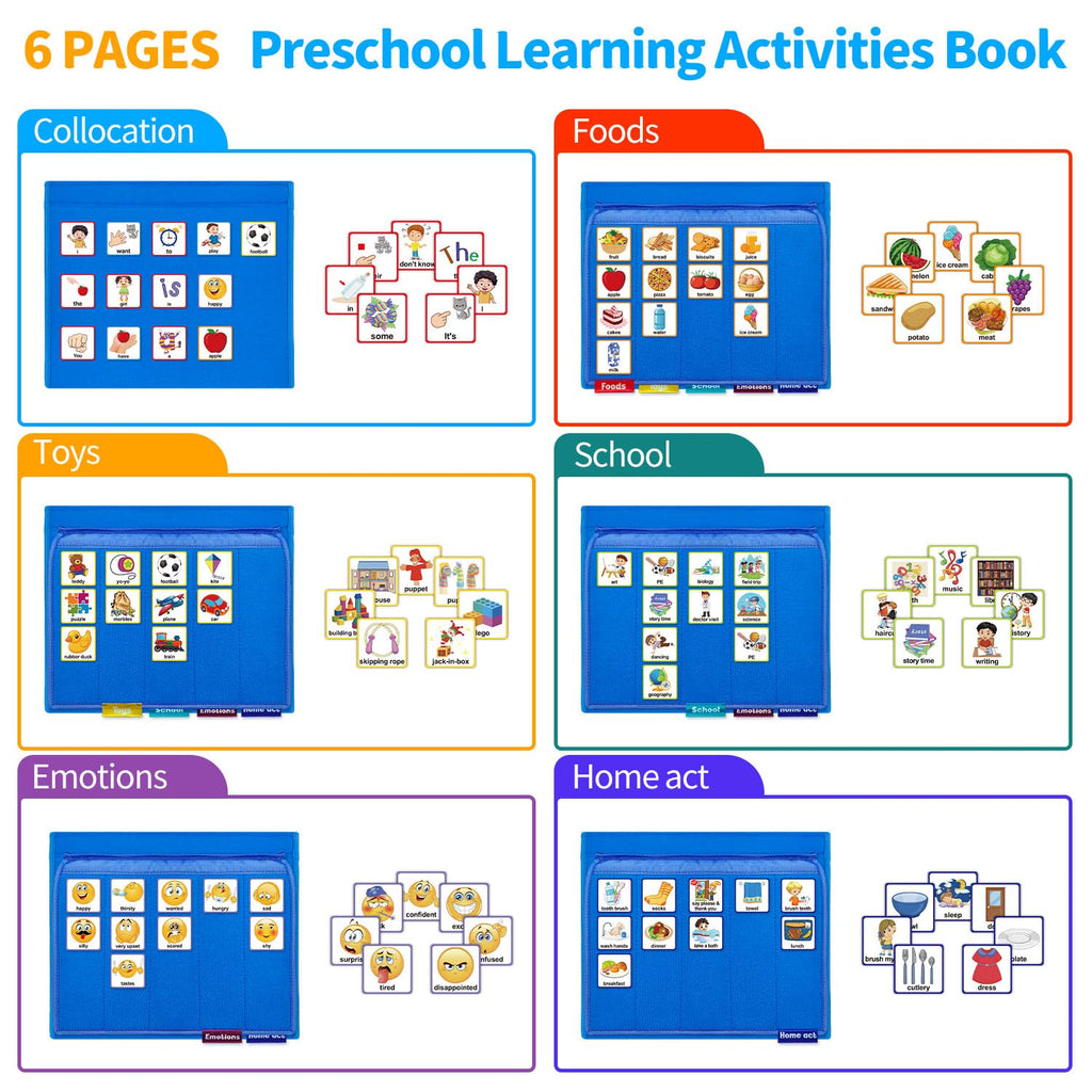 Visual Communication Board for Kids, Nonverbal Speech Therapy & Autism Learning Cue Cards