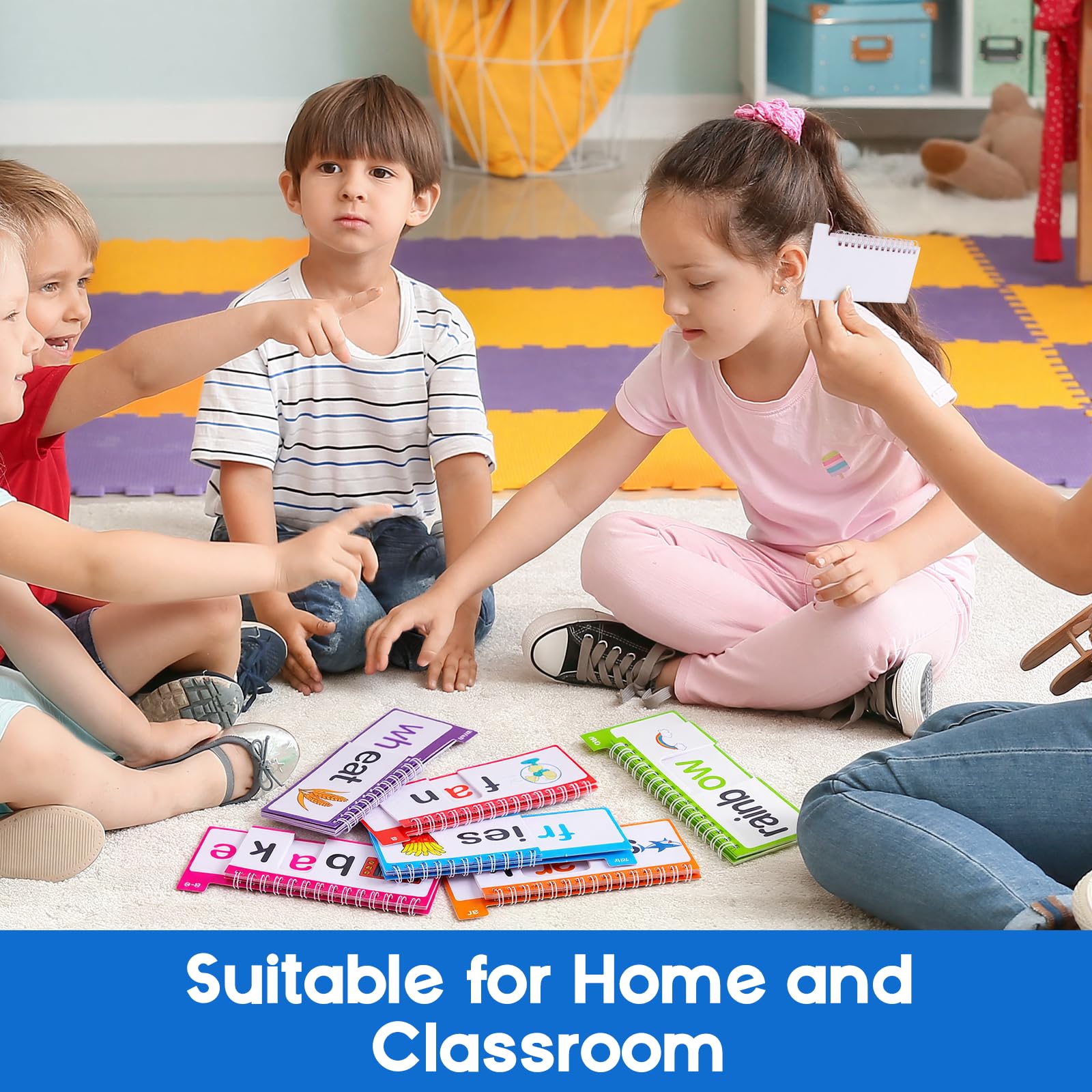 Phonics Word Family Flip Book, Learn to Read Flash Cards for Kids Ages 4–8