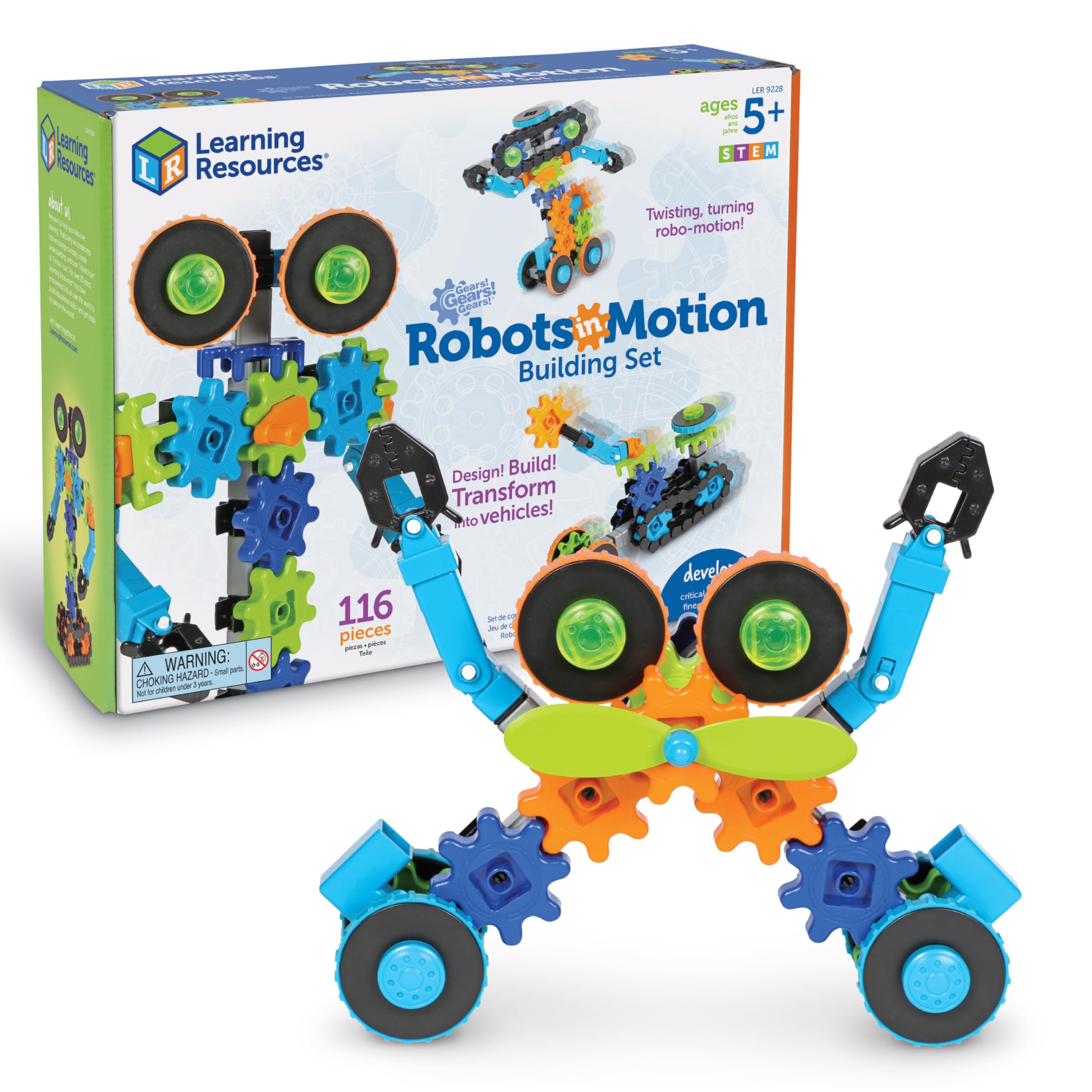 Learning Resources Gears! Robots in Motion, STEM Engineering Toy for Kids, Ages 5+