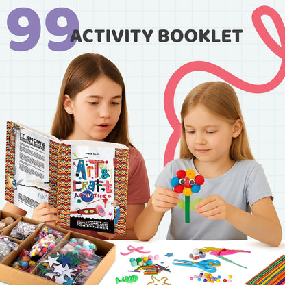 Arts & Crafts Supplies Kit for Kids, Bulk Creative DIY Art Set with Craft Materials for Fun Learning Projects