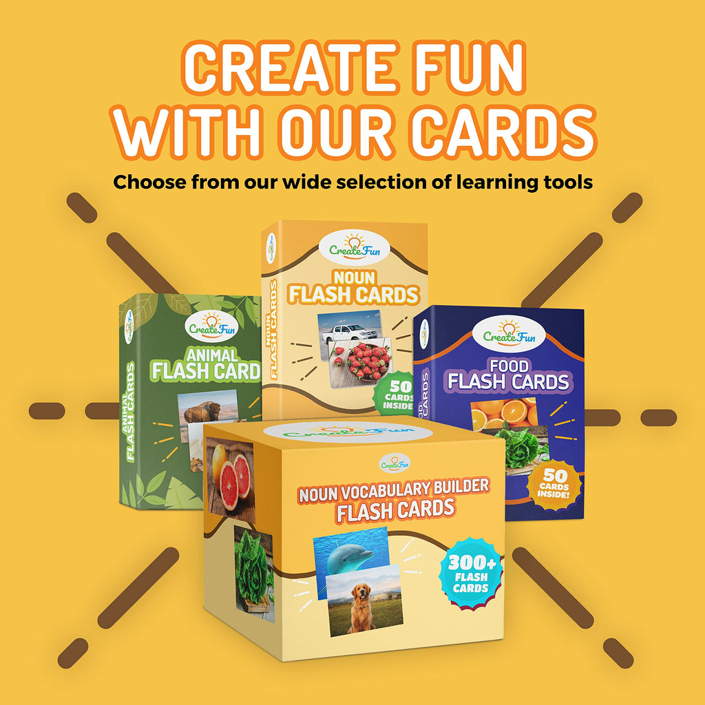 Noun Vocabulary Flash Cards for Kids, ESL Speech Therapy & Preschool Learning Set (300 Photo Cards)