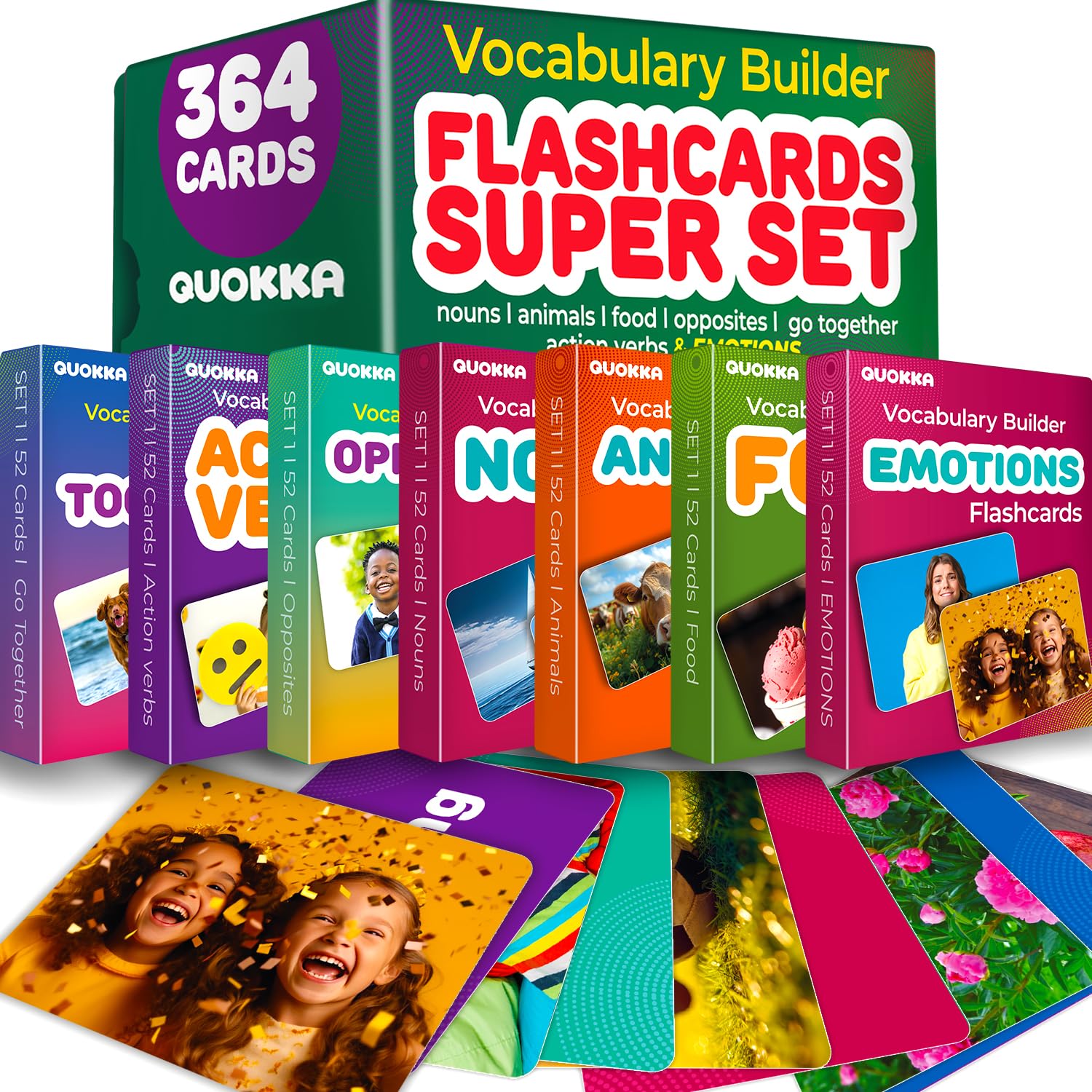 Flash Cards for Speech Development, Vocabulary Learning Set for Kids, Teachers & Parents