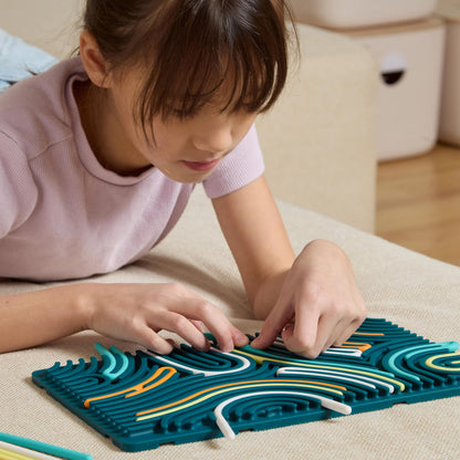 XL Sensory Fidget Activity Board, Expandable Silicone Stress & Anxiety Relief Toy for Kids, ADHD & Autism Friendly, Silent Modular Sensory Tool
