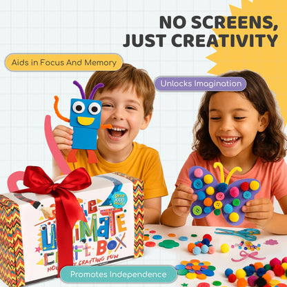 Arts & Crafts Supplies Kit for Kids, Bulk Creative DIY Art Set with Craft Materials for Fun Learning Projects