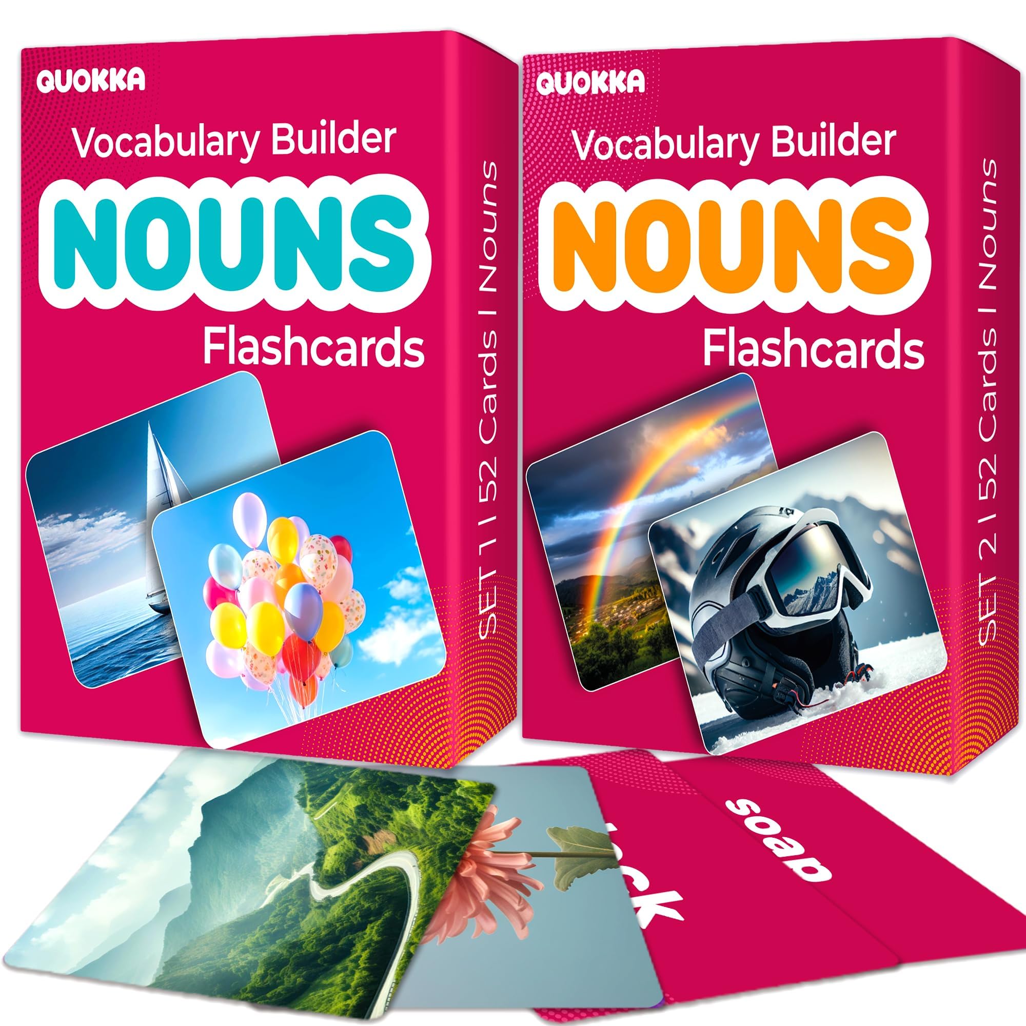 Flash Cards for Speech Development, Vocabulary Learning Set for Kids, Teachers & Parents