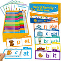 Phonics Flash Cards & Word Family Flip Book, CVC Reading Games for Kids Ages 3–8