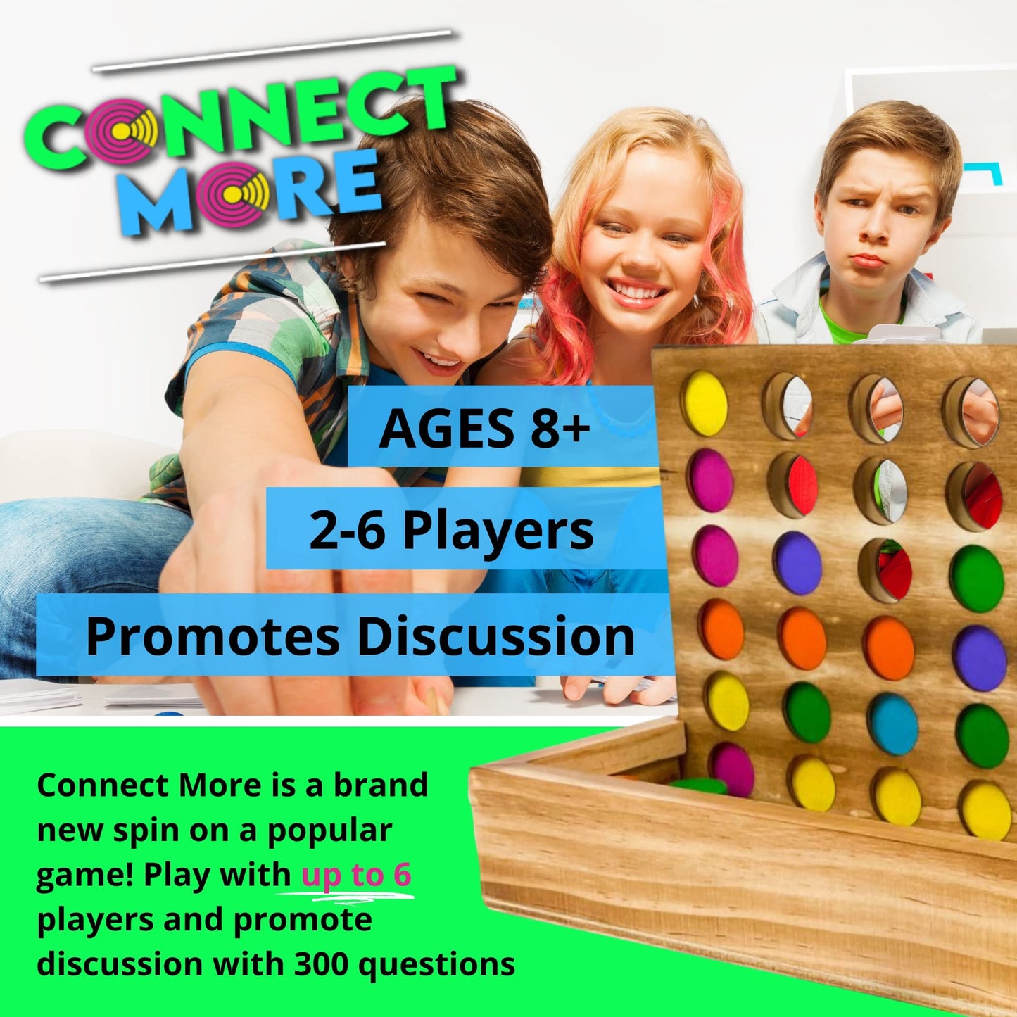 Social Skills Connect Game, Multiplayer Therapy Board Game for Kids (4+), Conversation & Relationship Building 4-in-a-Row Game